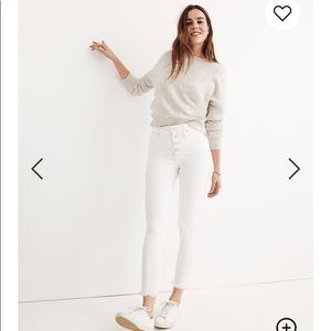 10” High Rise Skinny Crop Madewell White Jeans